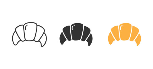 Modern Croissant Bakery Pastry Icons