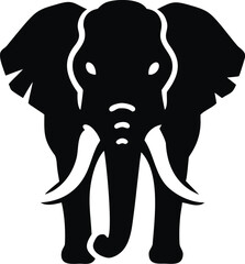 Detailed illustration of an african forest elephant in a naturalistic pose isolated on white background isolated on transparent background