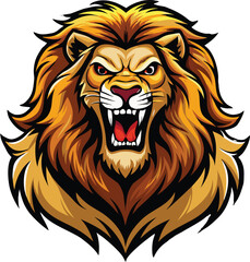 A powerful roaring lion showcasing its strength and majesty isolated on white background isolated on transparent background