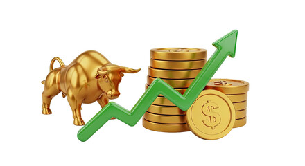 Golden bull market financial growth investment success prosperity