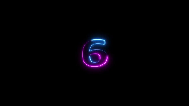 Neon Dynamic Countdown Timer Animation for Event, Intro, or Video Background. 10 second Coundown timer for you workout video also gym. zero to Ten countdown Hi Tech modern digital effect.
