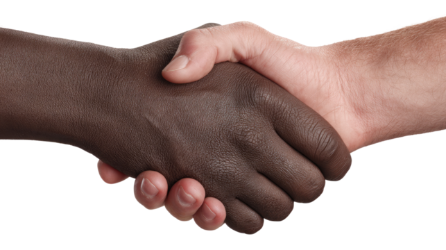 Two businessmen handshake on a deal, a symbol of partnership, trust, and agreement