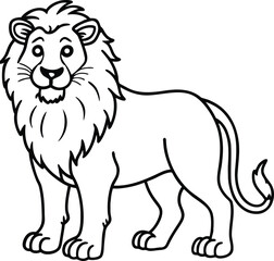 Majestic congo lion standing proudly powerful predator in natural habitat isolated on transparent background isolated on white background