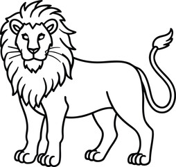 Majestic ethiopian lion illustration with traditional elements isolated on transparent background isolated on white background