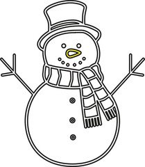 Smiling Snowman with Hat and Scarf Winter Holiday Character