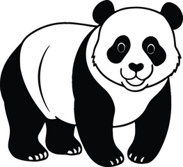 Adorable qinling panda illustration with bamboo elements isolated on transparent background isolated on white background