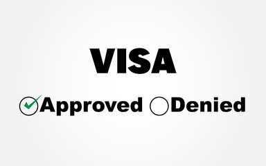 Visa Application Approved image with tick mark, visa application approved stock image