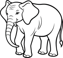 Majestic sumatran elephant standing proudly isolated on transparent background isolated on white background