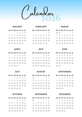 Calendar Templates 2026