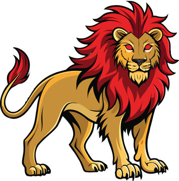 Majestic transvaal lion portrait with fierce expression isolated on transparent background isolated on white background