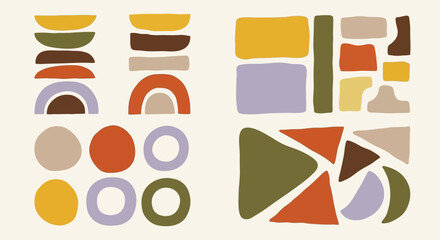 A versatile collection of modern abstract geometric shapes and hand-drawn organic forms for contemporary design projects © John