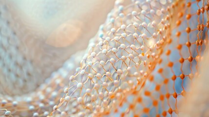 An image of a mesh fabric with nodes woven into its design symbolizing the interconnectedness and strengthening power of the Web3 community.