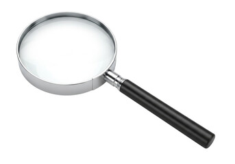 Magnifying glass with black handle transparent background cutout png