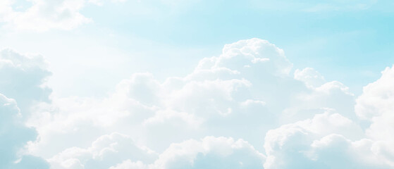 White cumulus clouds formation in blue sky. Beautiful blue sky and clouds natural background. White fluffy clouds on blue sky in summer. sunny heaven landscape, bright cloudy sky view from airplane, 