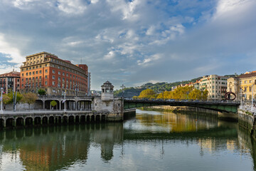 View of the city of Bilbao, in Vizcaya, Basque Country.