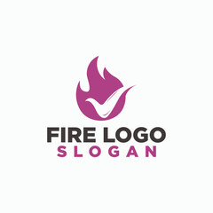 fire check logo concept, firefighters logo design vector