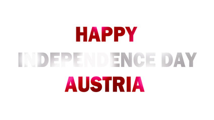 Happy Independence Day Austria Text Isolated On Transparent PNG Background