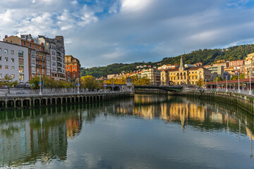 View of the city of Bilbao, in Vizcaya, Basque Country.