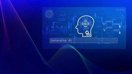 AI generative concept, using technology generative AI for working tools. Chat with AI, using technology smart robot AI, artificial intelligence to generate something. LLMs