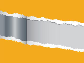 Grunge vector illustration of a torn paper banner design with an empty vintage texture and a ripped edge frame