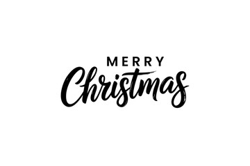 Merry Christmas Typography Design – Elegant Hand Lettering Calligraphy Text for Holiday Greeting