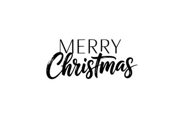 Merry Christmas Typography Design – Elegant Hand Lettering Calligraphy Text for Holiday Greeting