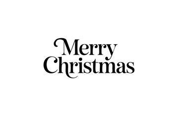 Merry Christmas Typography Design – Elegant Hand Lettering Calligraphy Text for Holiday Greeting