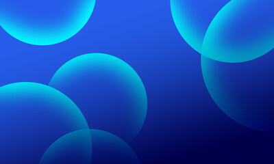 Abstract blue glowing orbs floating on a dark blue background