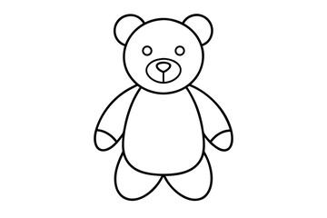 Teddy bear outline, teddy bear black line art symbol 