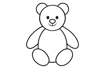 Teddy bear outline, teddy bear black line art symbol 