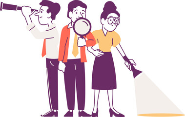 Creative team of office workers exploring new opportunities.