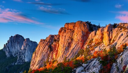 colorful rocky mountain cliffs