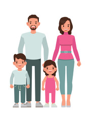 Happy family include father, mother and and child character vector design.