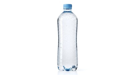 Chilled Blank Plastic Water Bottle Mockup with Condensation Drops