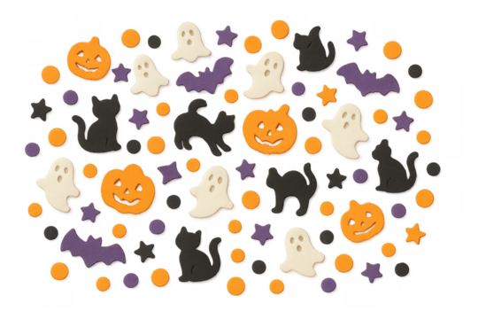 Halloween sweets creating a festive spooky background