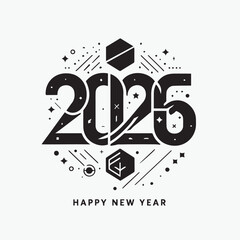 Fototapeta premium Creative Geometric Composition of 2026 Numbers. Abstract Modern Art vector design 