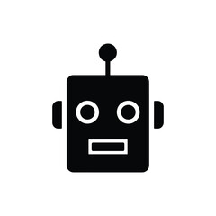 Simple robot head design on clean background