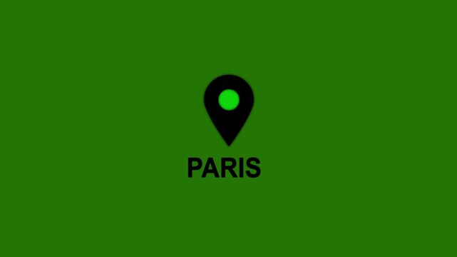location of the city of Paris ,the name of the place with the location has been displayed.