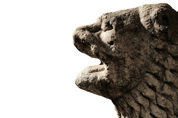 lion statue isolated on white