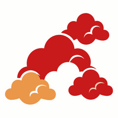 Chinese or Japanese style vector illustration of clouds.