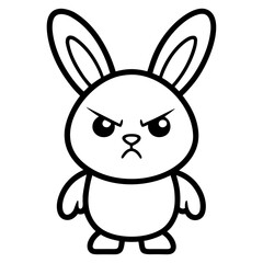 Bunny line art vector design. Angru bunny .