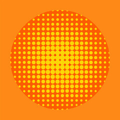 Halfton dot background design. abstract background with orange circles.