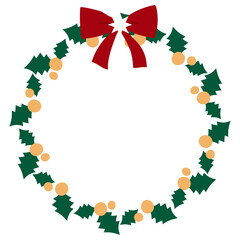 クリスマスリースのイラスト