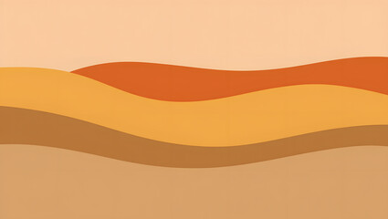 Abstract background with wavy layers in shades of brown and orange color palette design