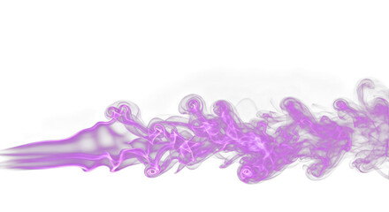 Purple smoke wisps isolated on transparent background