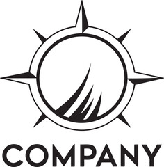 Abstract compass rose logo modern design direction travel exploration business brand identity concept emblem transparent background