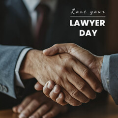 Love Your Lawyer Day Handshake Law Firm Agreement Business Partnership Professional Meeting