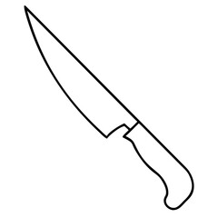 3d icon of outline drawing of a kitchen knife