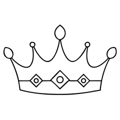 3d icon of a simple line drawing of a royal crown, isolated on a, symbolizing power, royalty, and authority