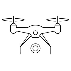 3d icon of outline illustration of a modern drone with propellers